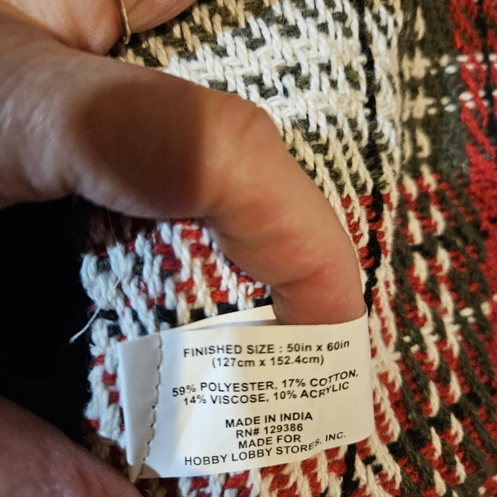 NWT Hobby Lobby  Tartan Plaid 50x60 Ralph Lauren Christmas  Blanket Throw Home‎